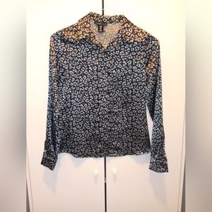 Silk Cheetah Button Up Top